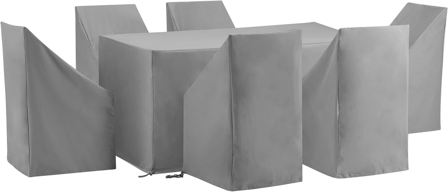 Gray Heavy-Duty Vinyl 7-Piece Outdoor Furniture Cover Set