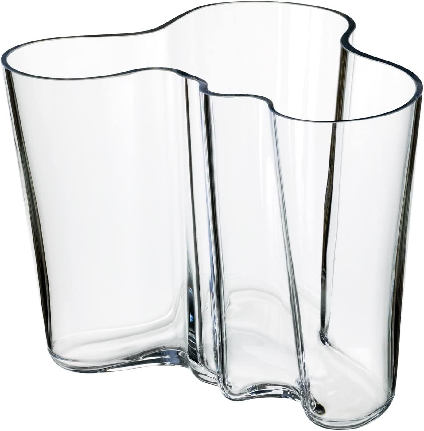 Clear Glass Alvar Aalto Bouquet Vase, 6.25"