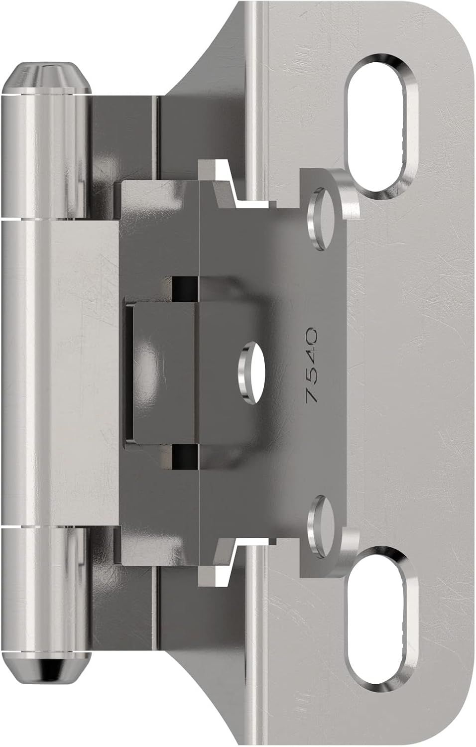 Polished Chrome 1/4 Inch Overlay Self-Closing Cabinet Hinge