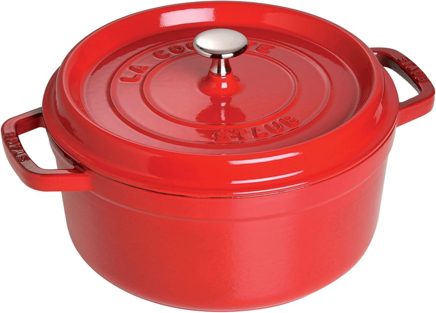 Cherry Red Enameled Cast Iron 5.5-qt Round Dutch Oven