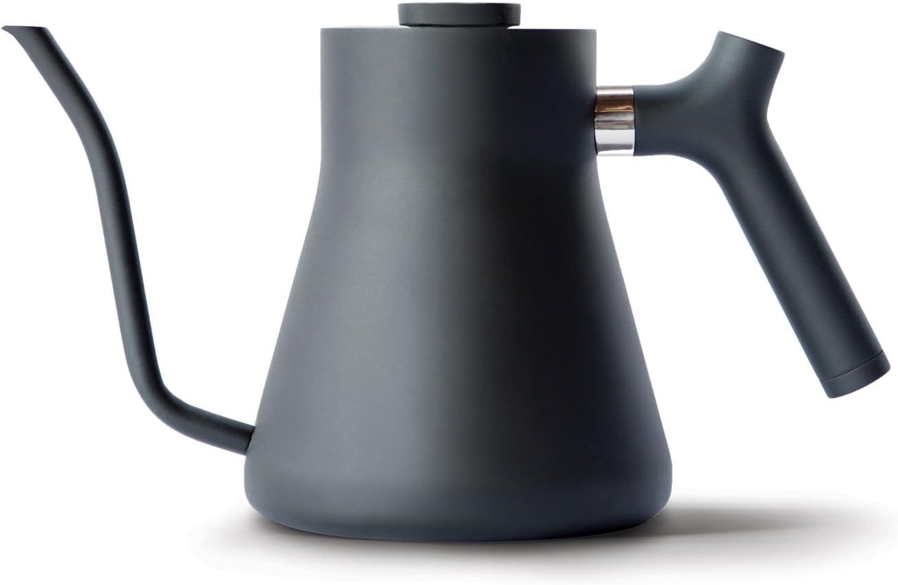 Matte Black Stainless Steel Gooseneck Pour-Over Kettle with Thermometer