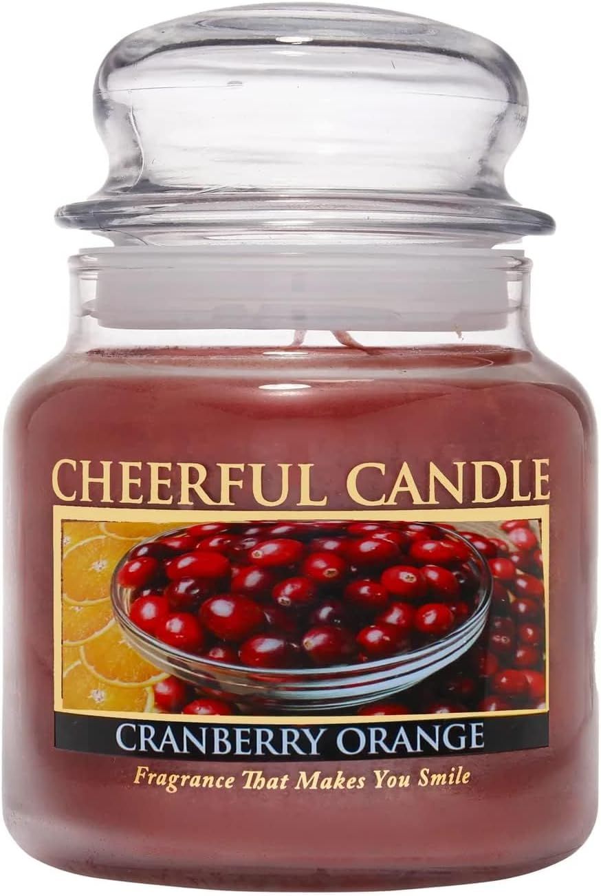 Cranberry Orange Scented Red Paraffin Jar Candle with Lid