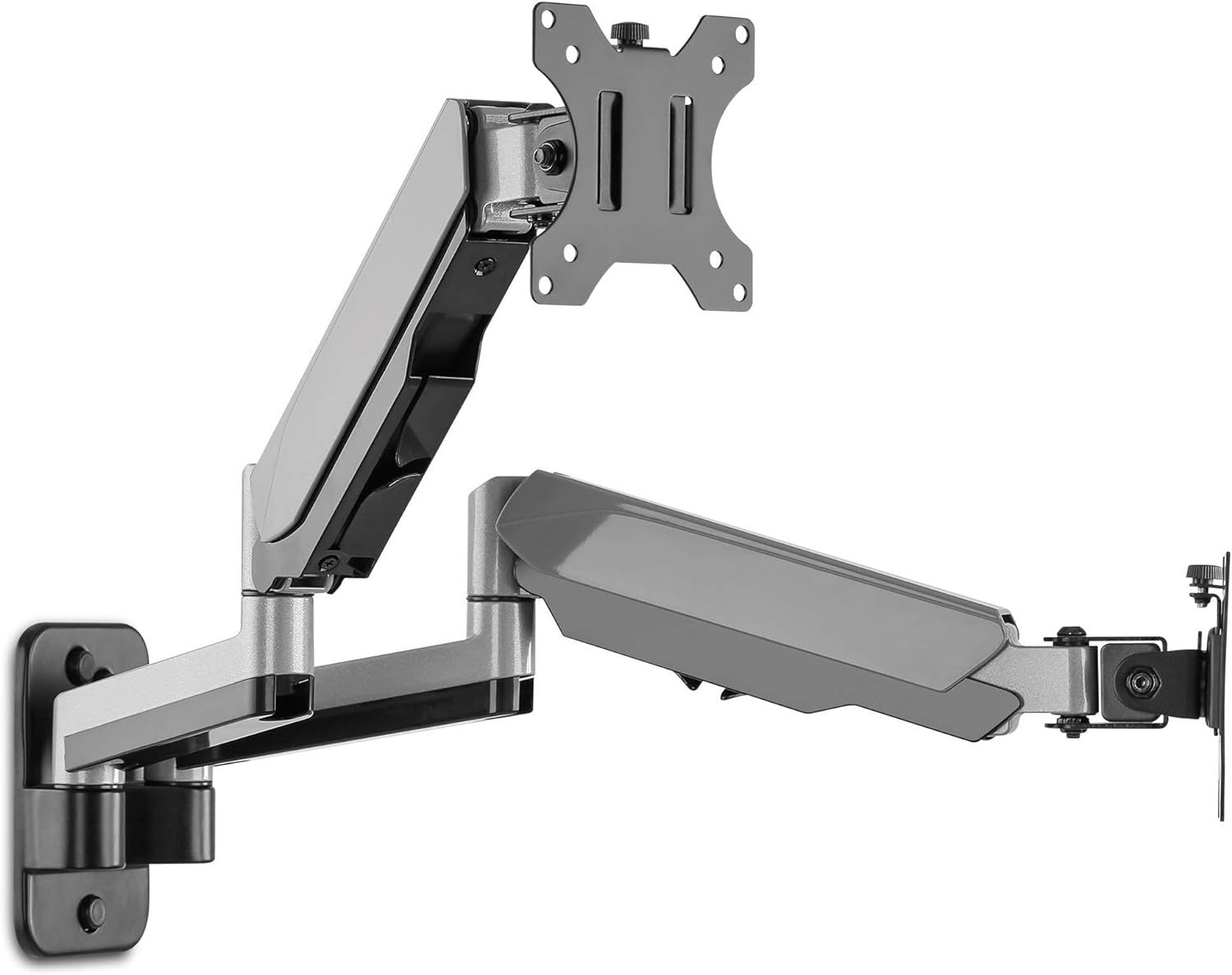 Dual 13"-32" Gray Steel Full Motion Monitor Wall Mount