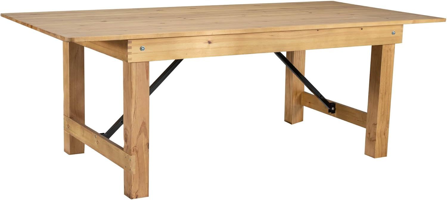 Light Natural Pine Rectangular Folding Farm Table