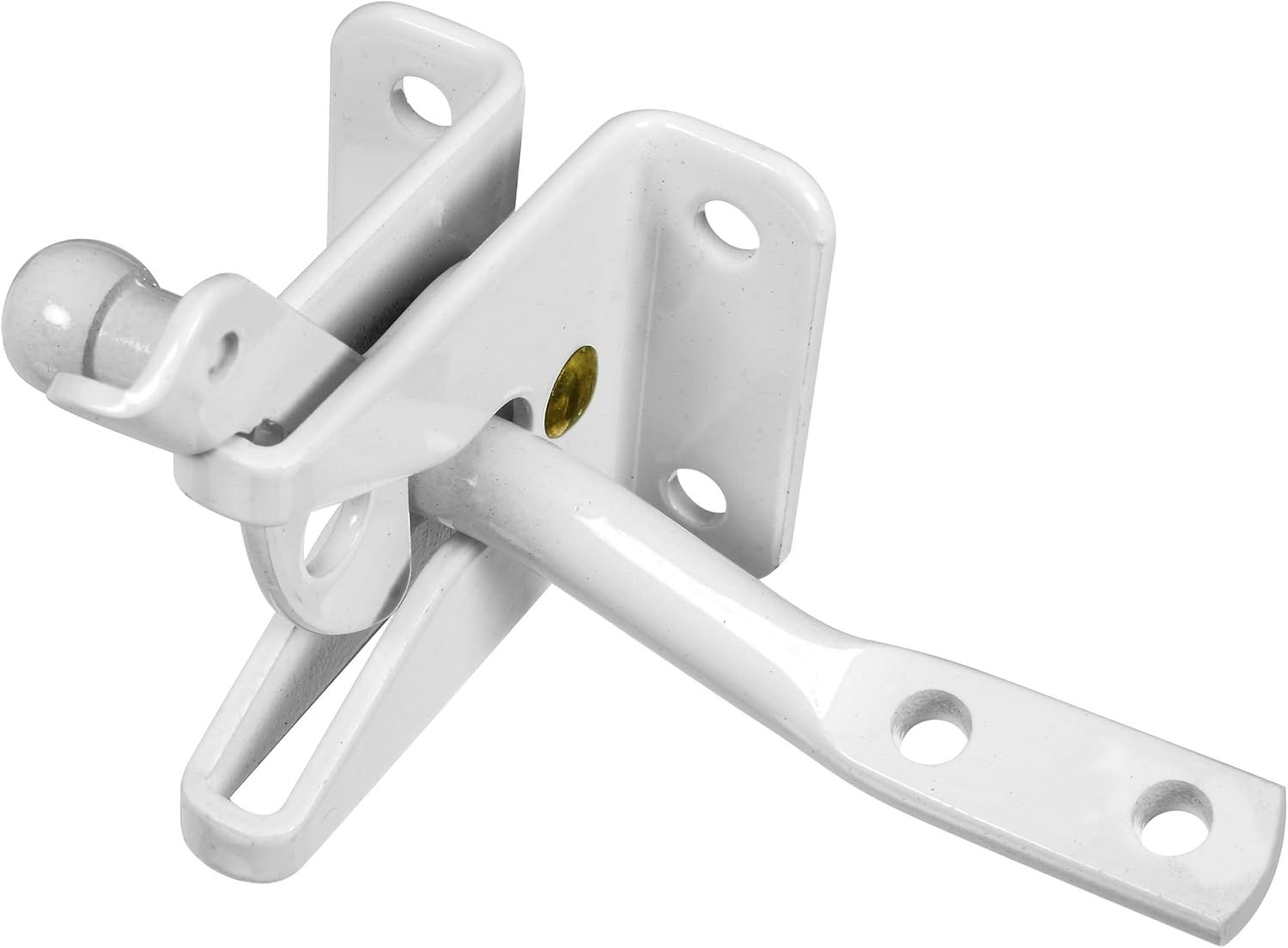 White Steel Automatic Gate Latch with 4.18-inch Bar