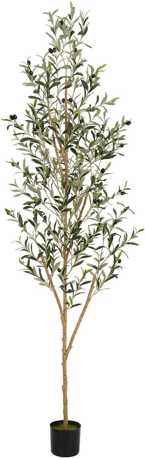 7ft Tall Faux Potted Olive Silk Tree with Fruits