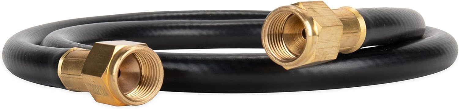 3-Foot Black Propane Hose with Brass Fittings