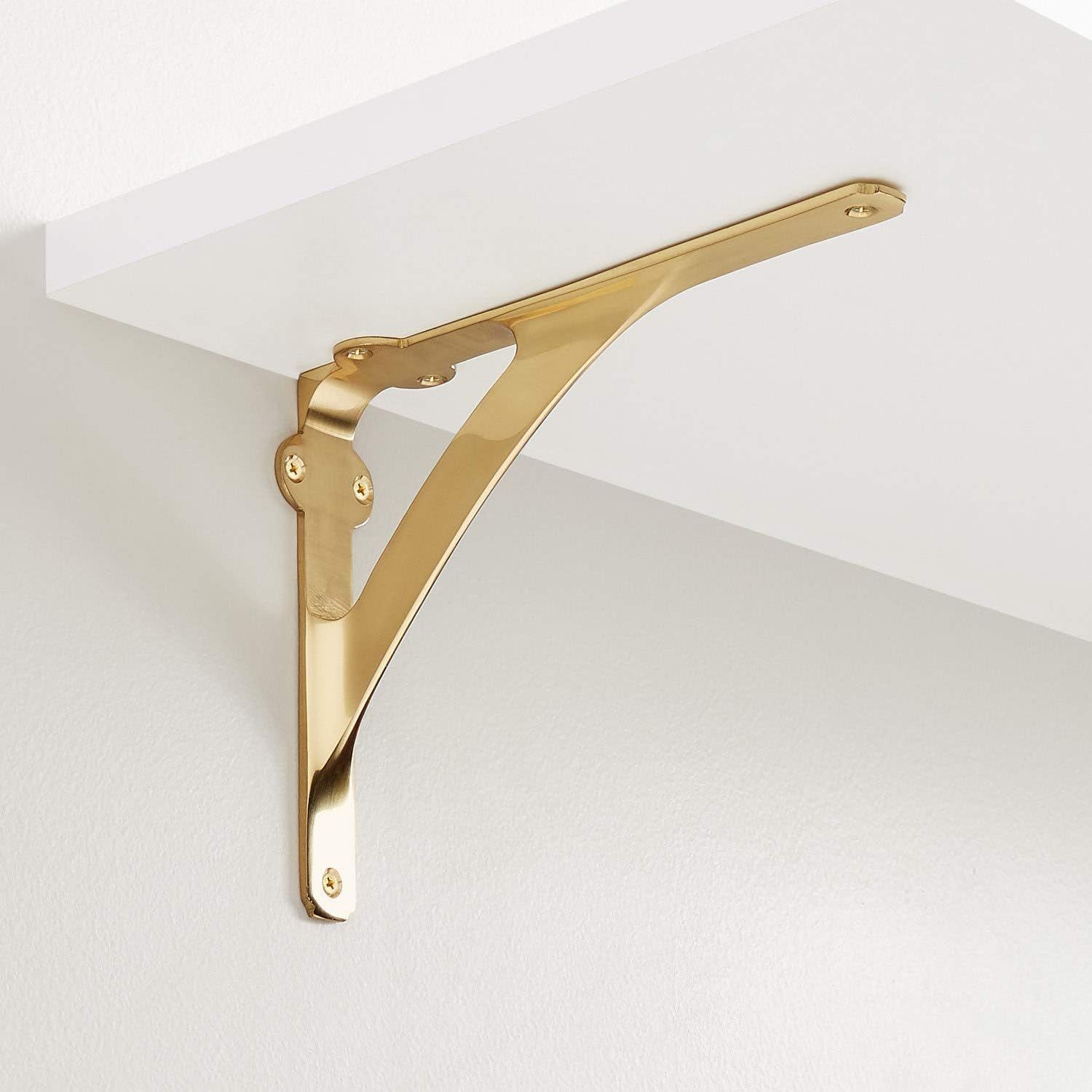 Polished Brass Wall Mount Shelf Bracket