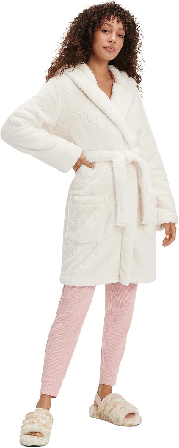 Cream Plush Sherpa Women's Robe with Self-Belt