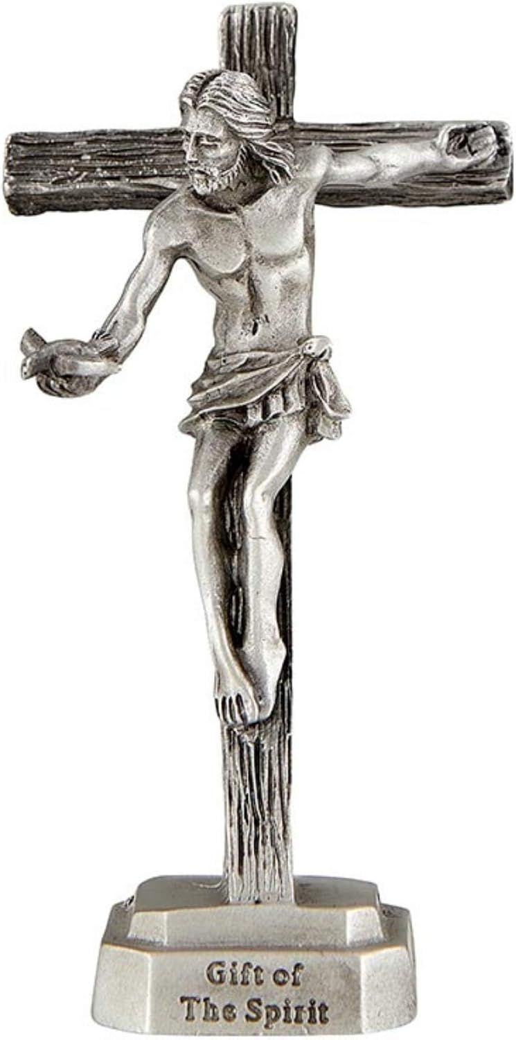 Gift of the Spirit Pewter Standing Crucifix with Dove