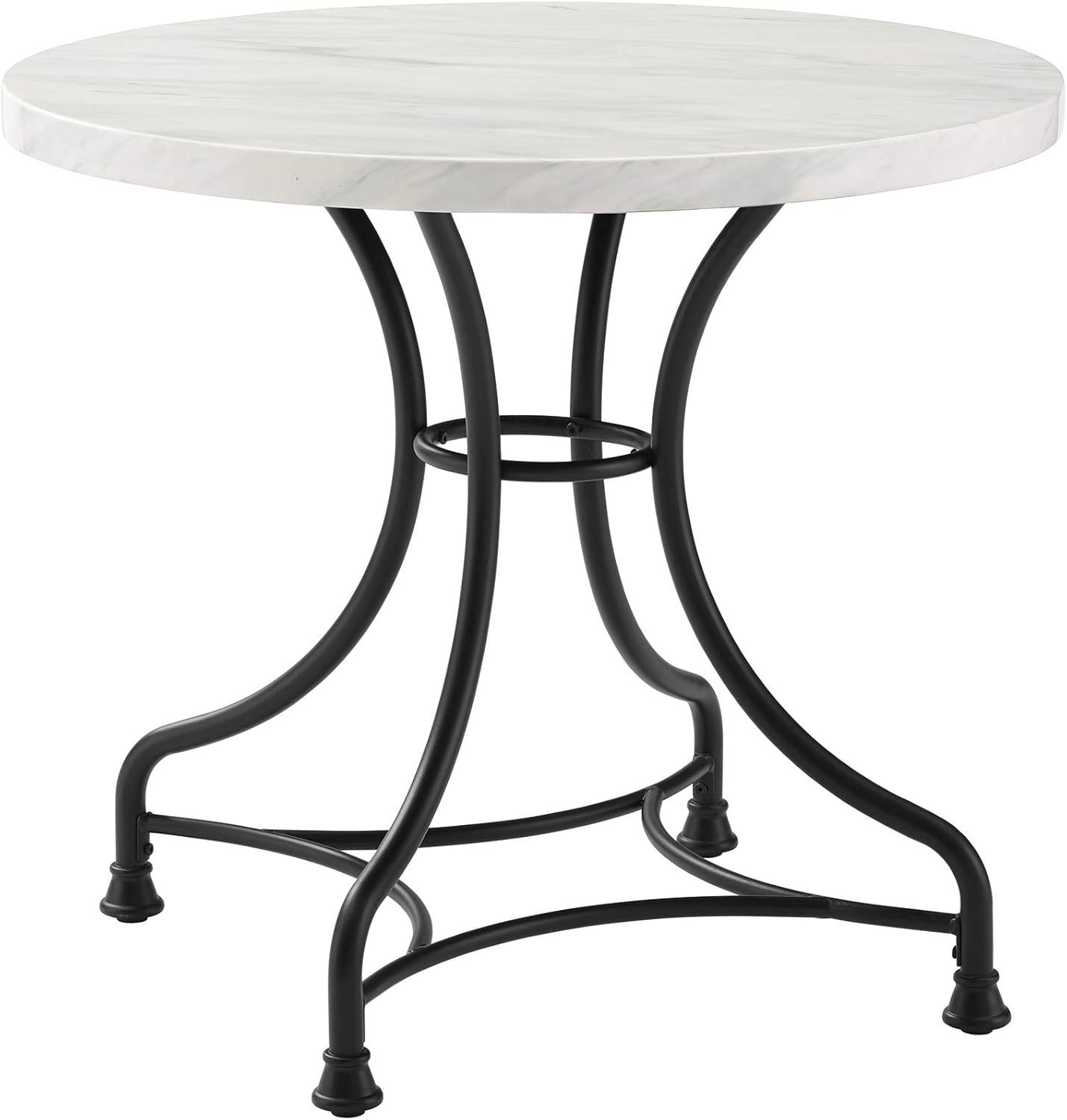 Madeleine Round Faux Marble and Steel Dining Table