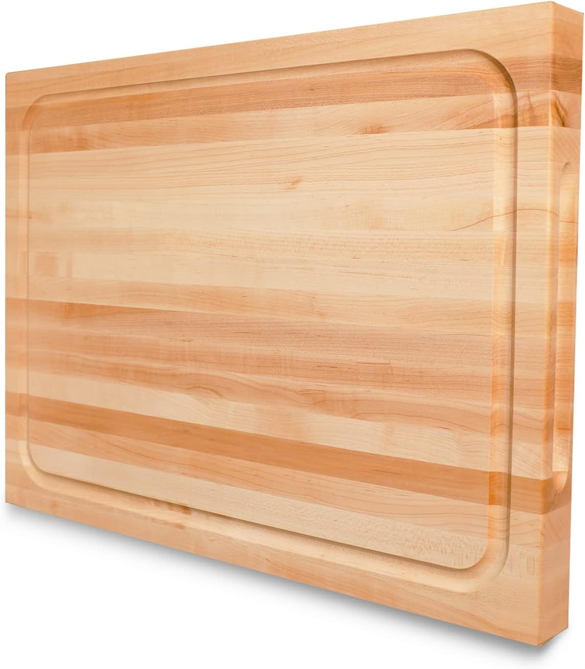 Hard Maple Rectangular Wood Chopping Block with Juice Groove