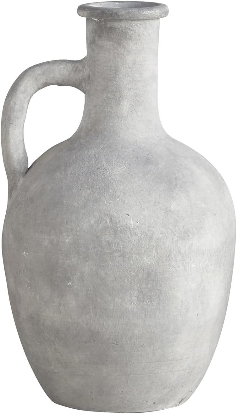 Large Gray Rustic Terracotta Jug Vase