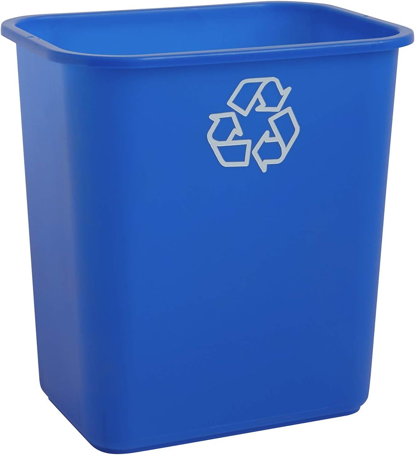 Blue 7-Gallon Plastic Recycling Waste Basket