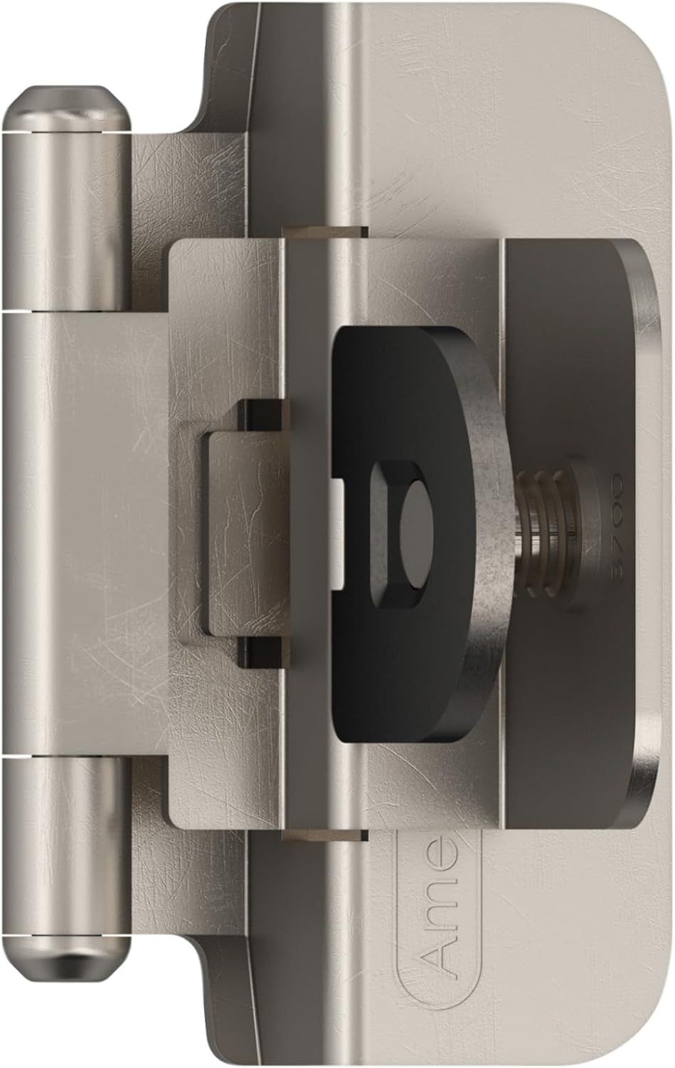 Amerock | Double Demountable Cabinet Hinge | 3/8 inch (10 mm) Inset Hinge | Satin Nickel | 2 Pack | Self-Closing Hinge | Cabinet Door Hinge