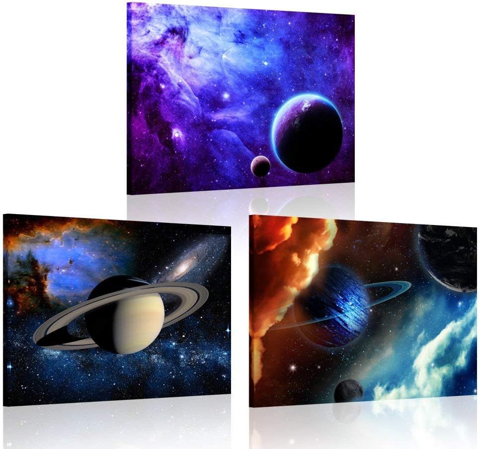 Galaxy Stars Abstract Space Canvas Prints for Kids Room