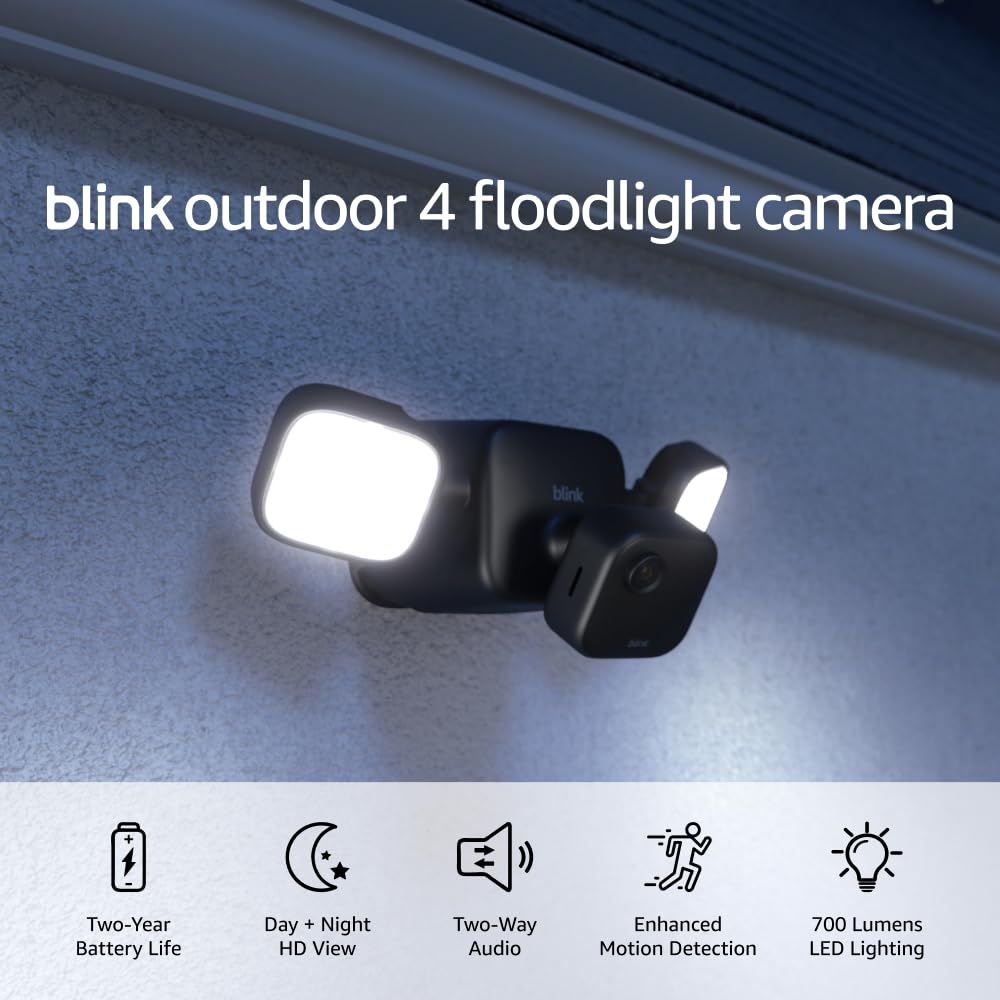 Blink Outdoor 4 Black Wireless Floodlight Security Camera