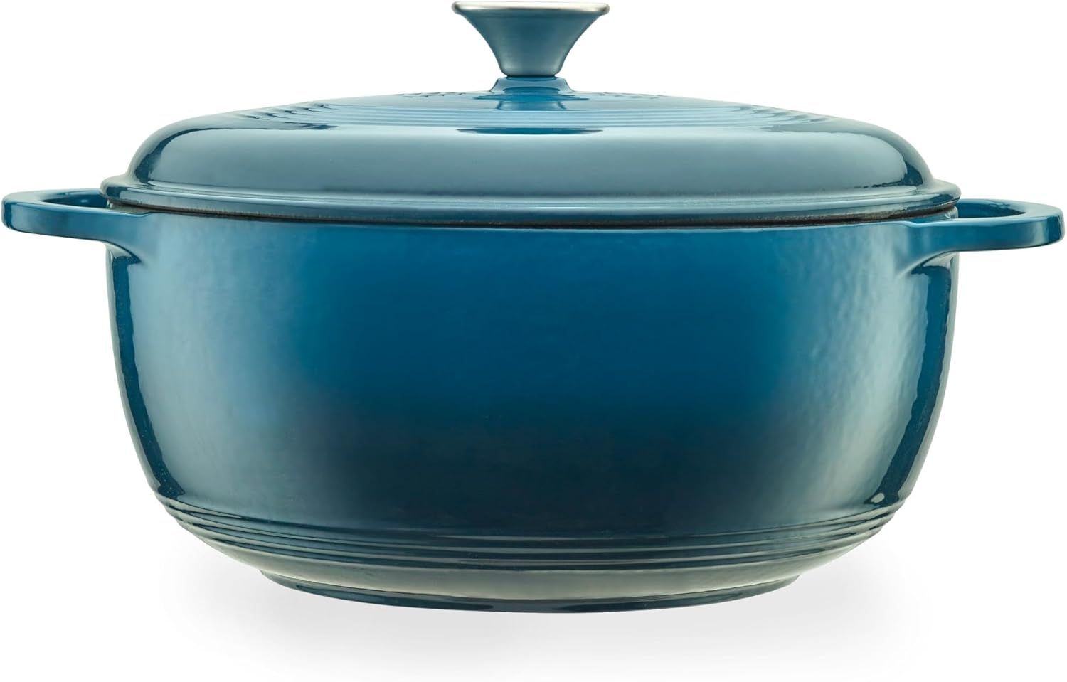 Turquoise Enameled Cast Iron 6-Quart Round Dutch Oven