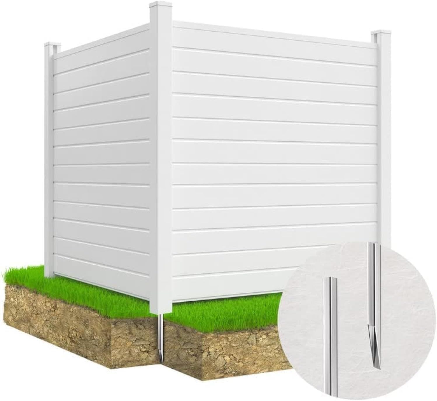 White Vinyl Outdoor Privacy Fence Panels 50" x 50" (2-Pack)