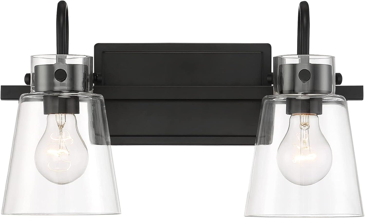 Inwood Minimal Chrome 2-Light Vanity with Clear Glass Shades