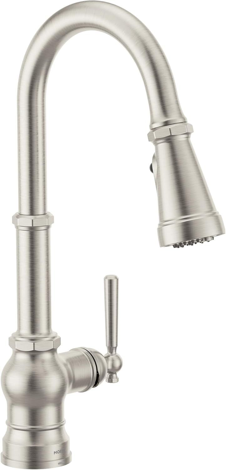 Spot Resist Stainless Steel High Arc Pulldown Kitchen Faucet