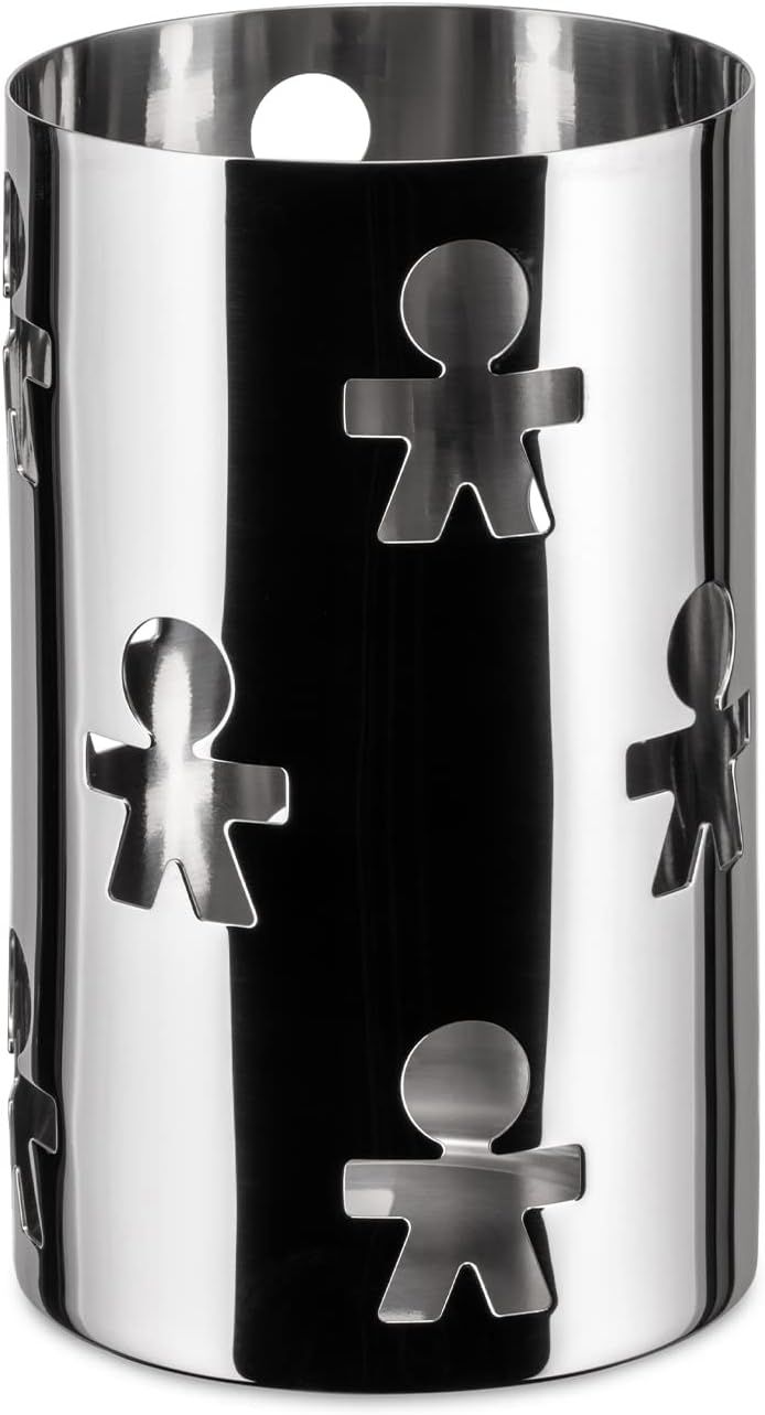 Stainless Steel Cylinder Breadstick Holder with Cutout Design