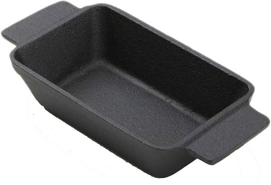 Black Cast Iron Rectangular Casserole Dish with Handles