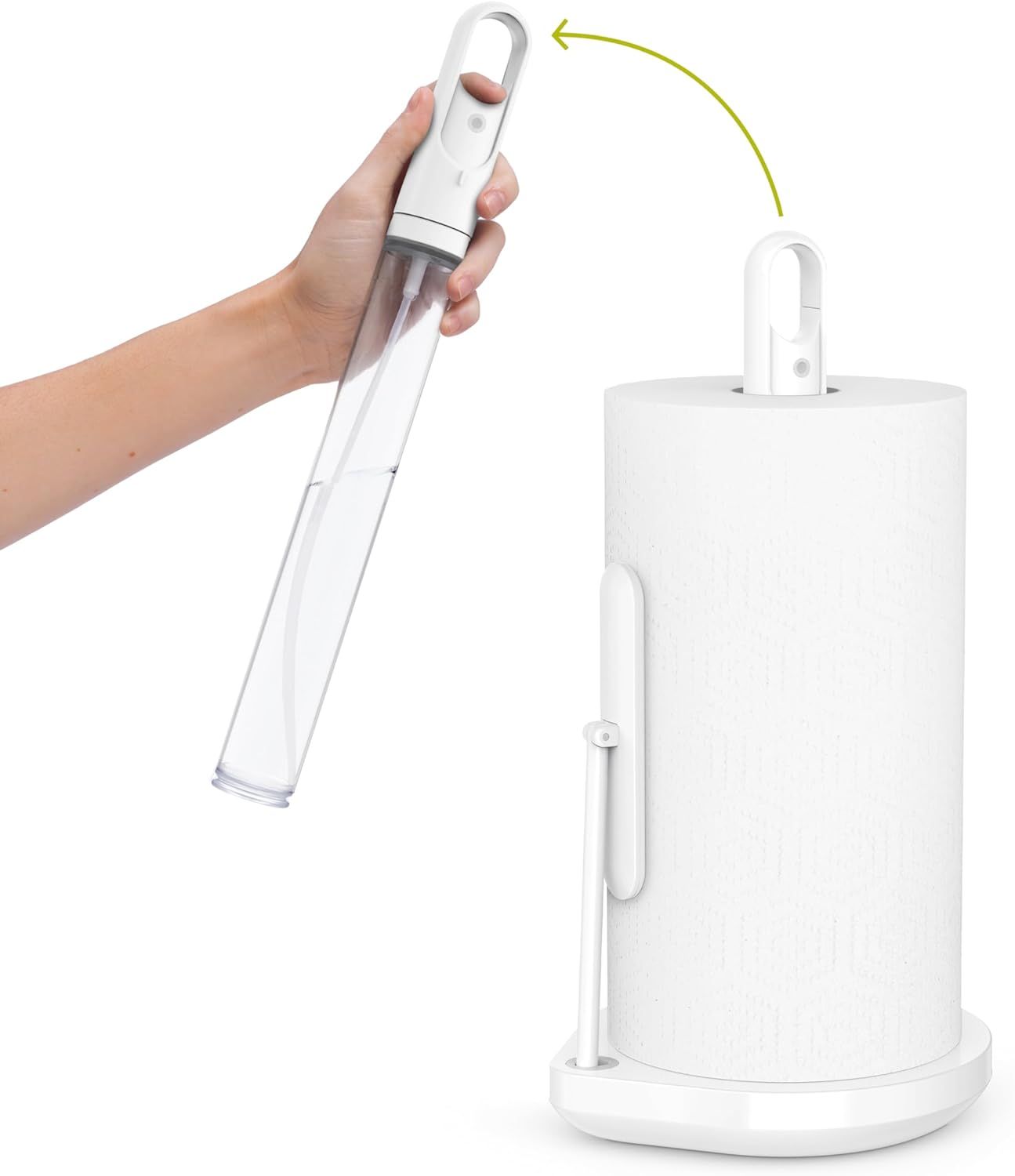 White Stainless Steel Paper Towel Holder with Pump