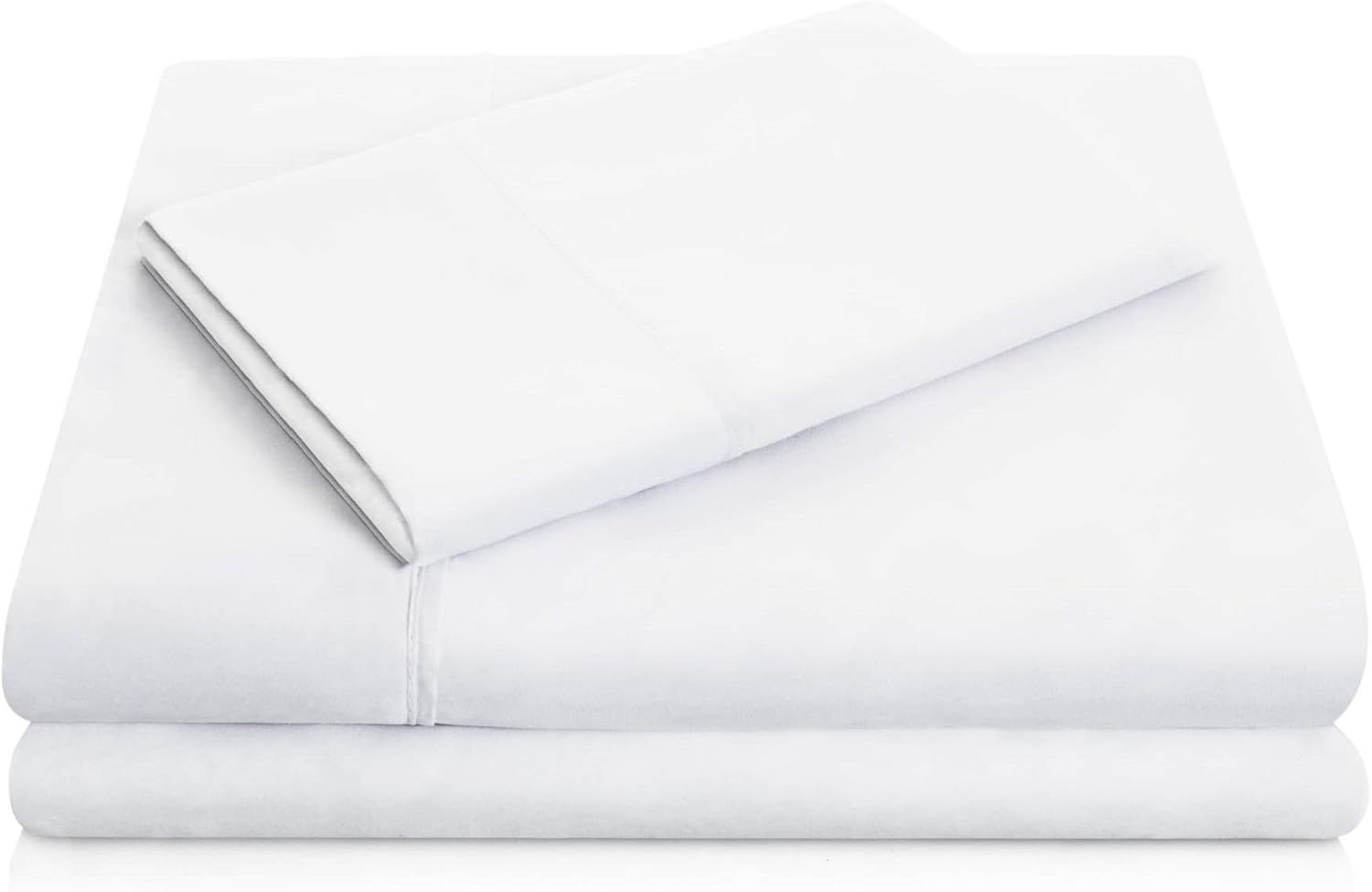 White Queen Size Cotton Polyester Microfiber Bed Sheet Set