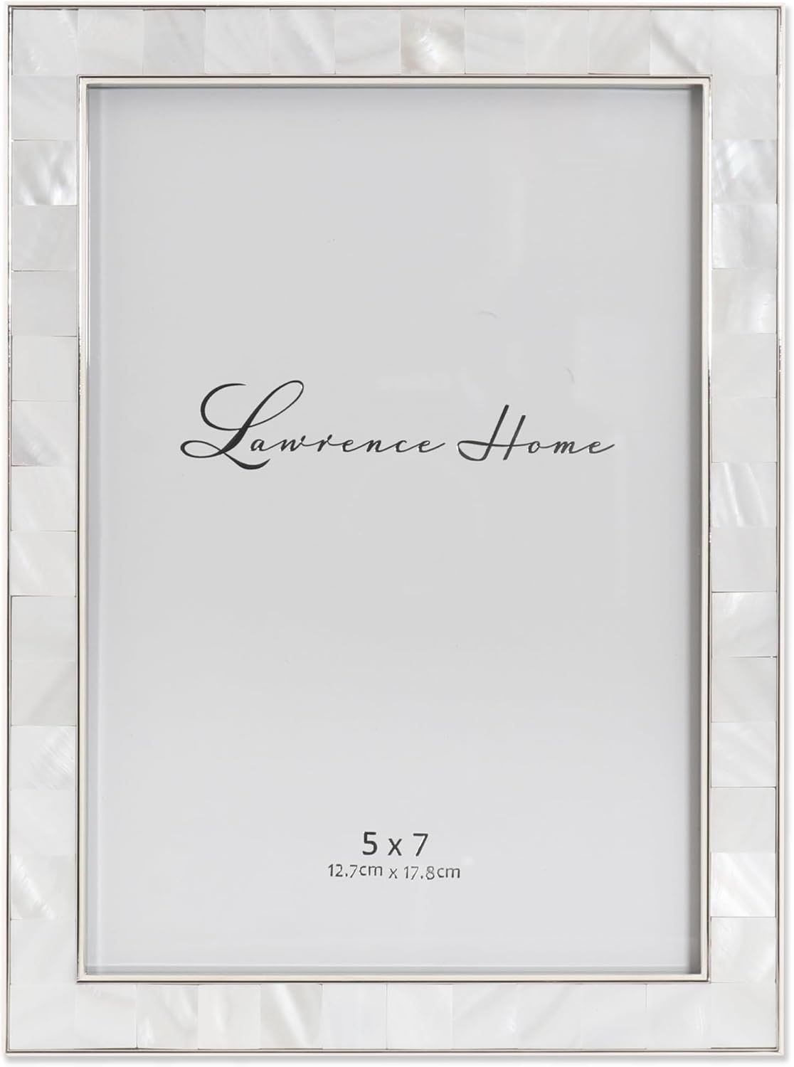 Silver Lacquered Metal 5x7 Picture Frame with Glass Cover