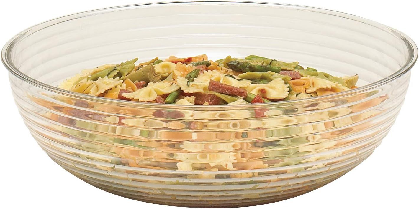 Clear Ribbed 20 Quart Plastic Serving Bowl