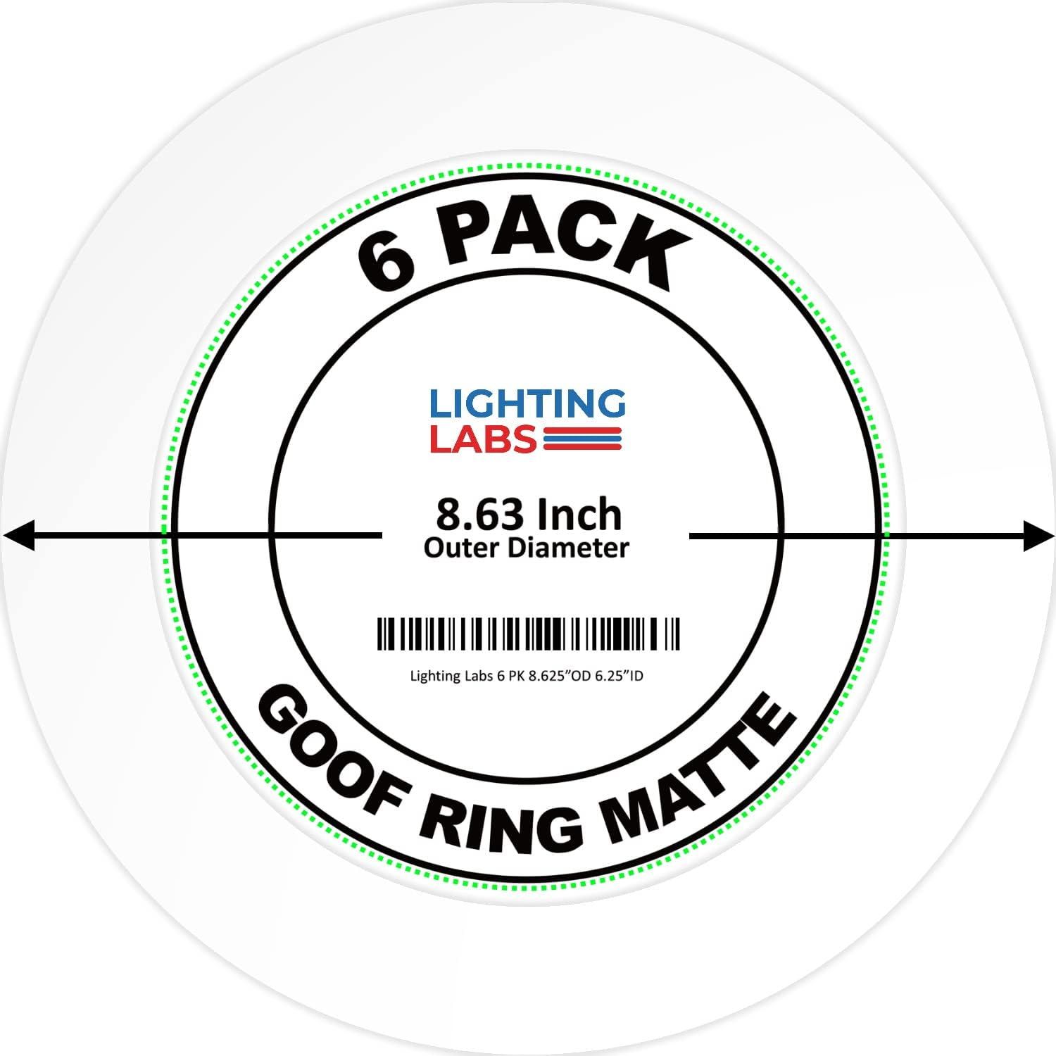 6 Pack Matte White Circular Goof Trim Ring for Recessed Lighting