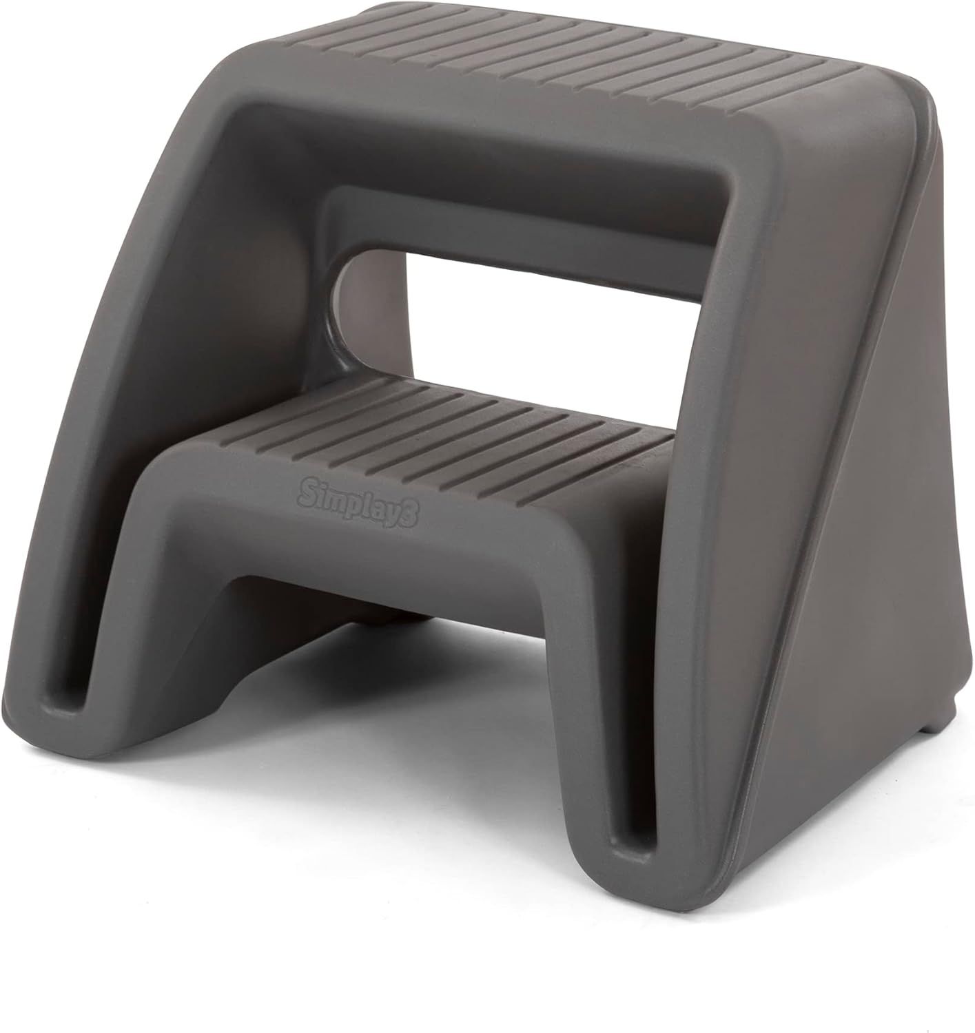 Gray Plastic 2-Step Indoor/Outdoor Step Stool