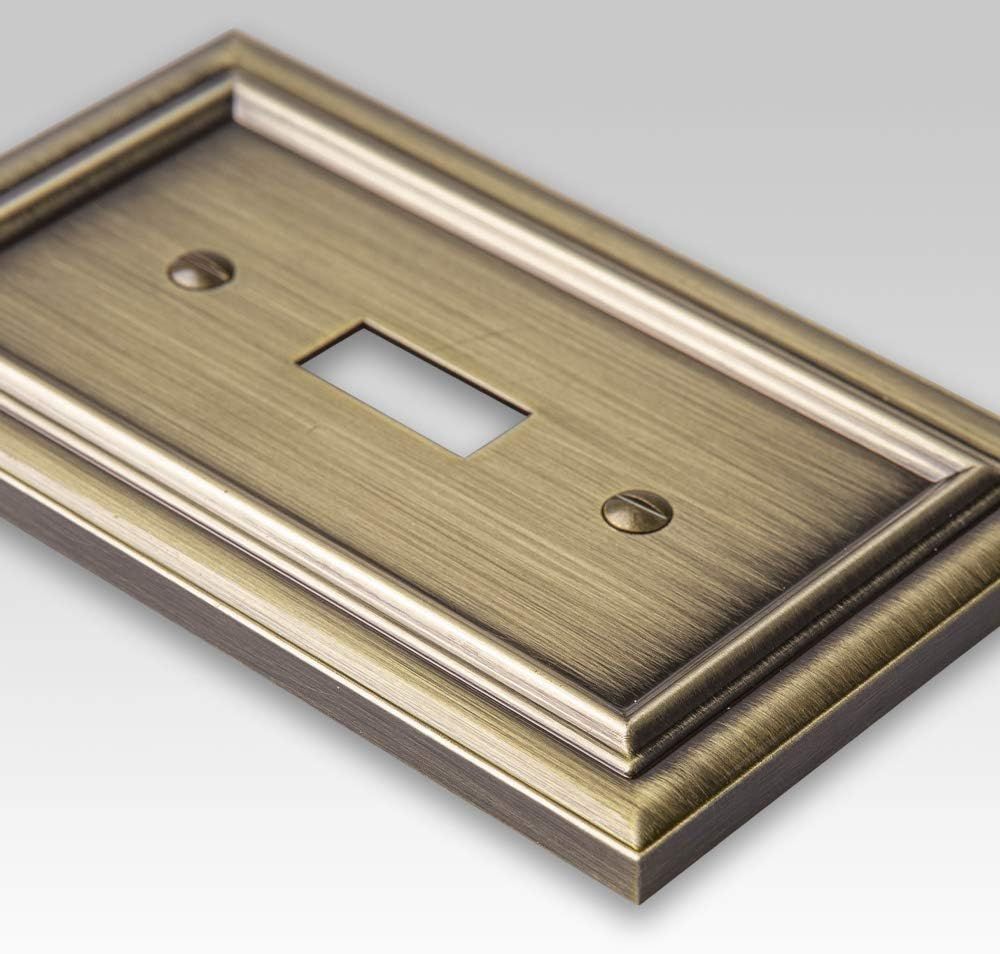 Brushed Brass Quadruple Rocker Metal Wall Plate