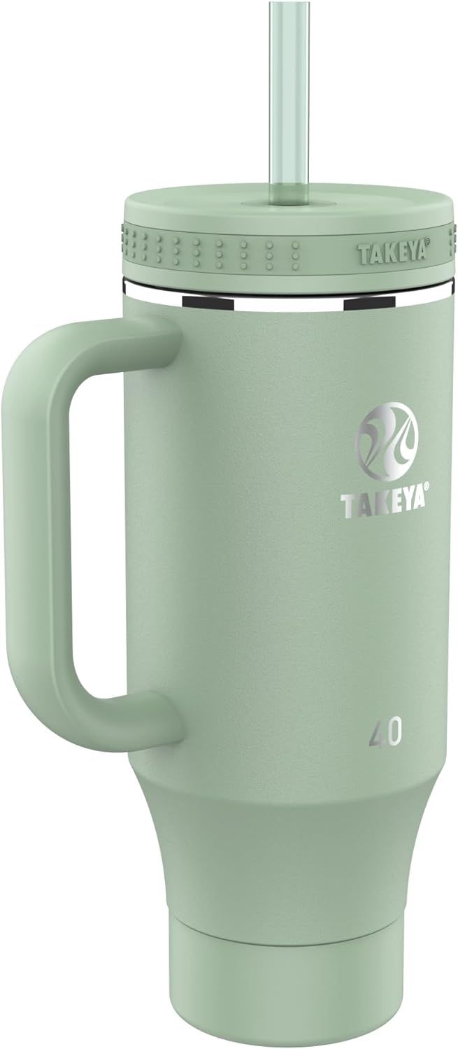 Takeya 40 oz Matcha Green Stainless Steel Travel Tumbler with Lid