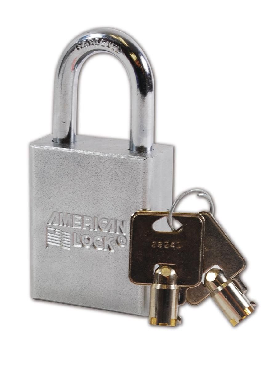 Chrome Plated Solid Steel Rectangular Padlock with Keys