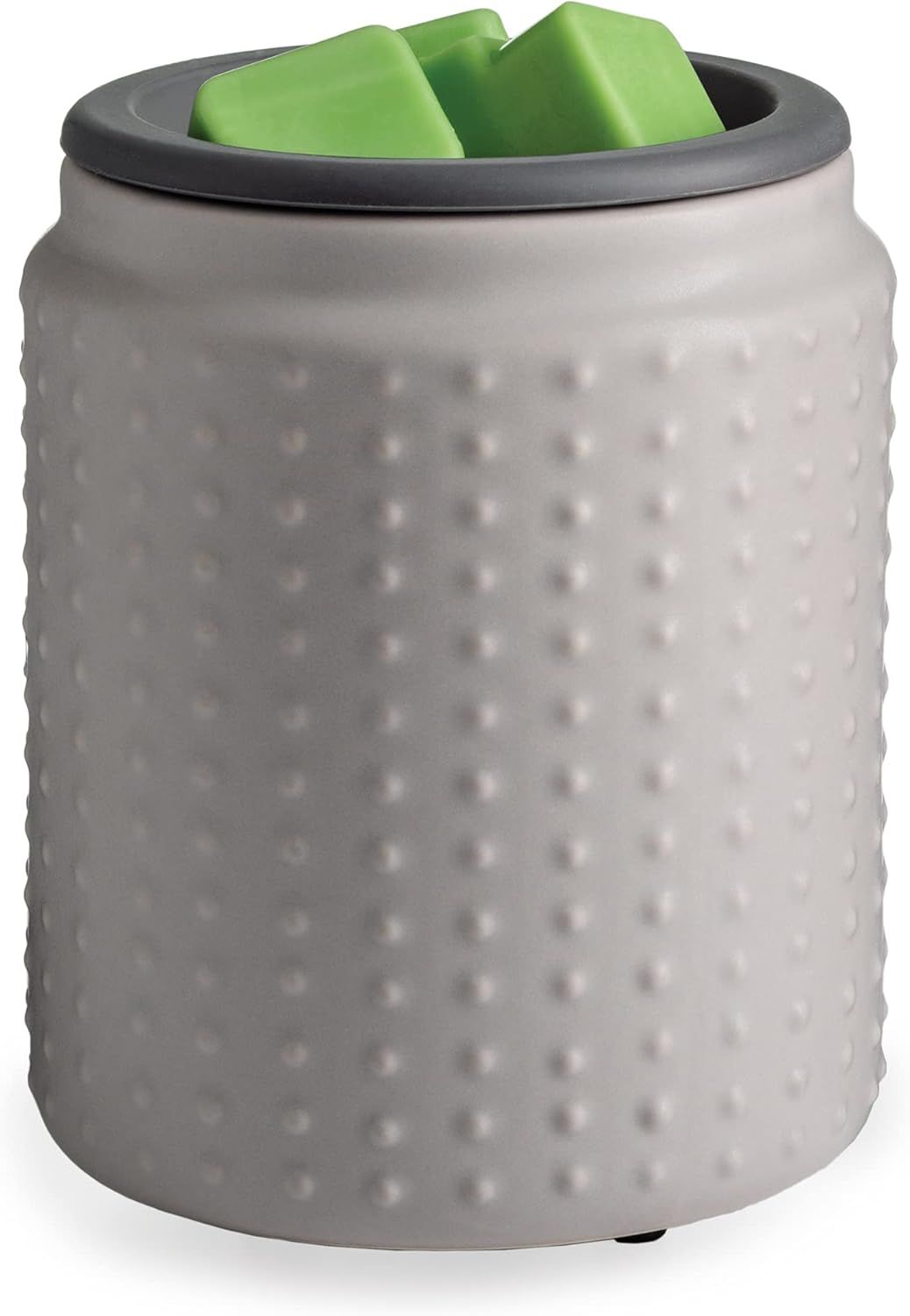 Gray Ceramic Hobnail Wax Melt Warmer with Silicone Dish