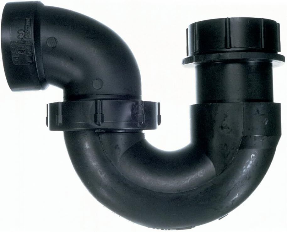 Black ABS 1-1/2" x 1-1/2" Tub Trap Bend