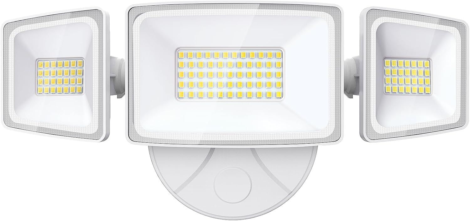 White 60W LED Security Flood Light with Adjustable Heads