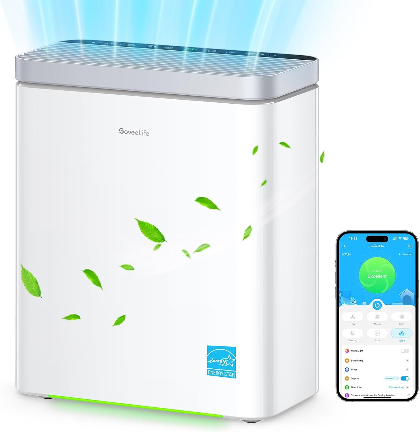 GoveeLife Smart White HEPA Air Purifier with Alexa Control