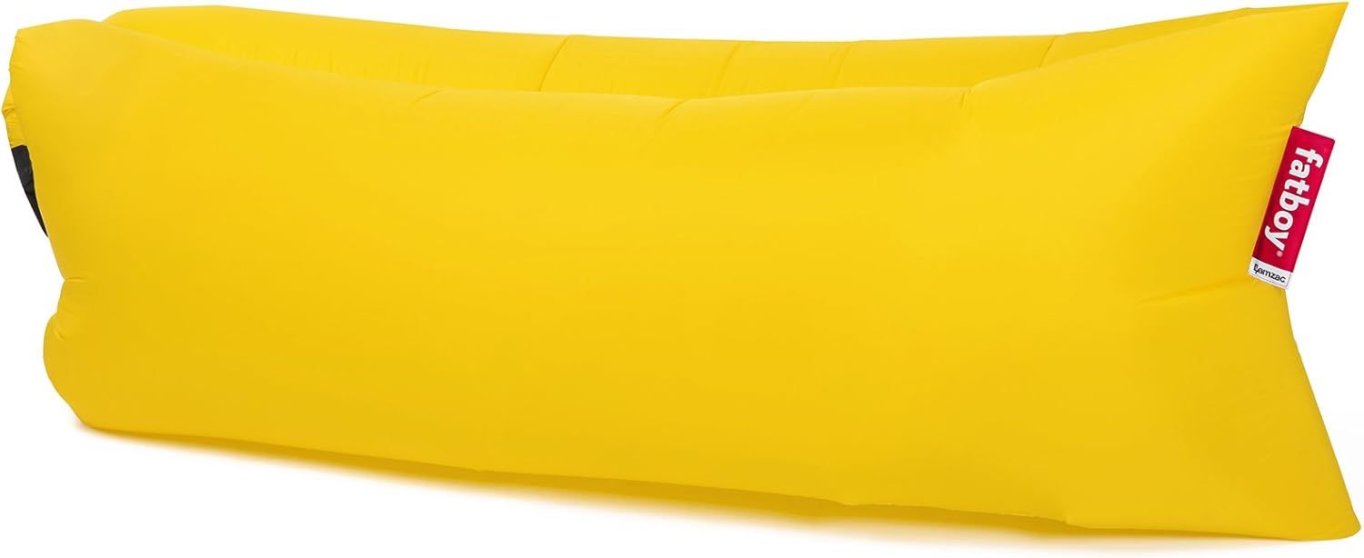 Foldable Nylon Beach Lounger in Vibrant Yellow, 73"x33"