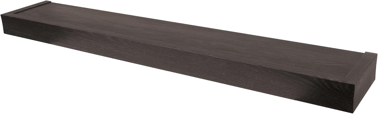 Espresso Modern Floating Wall Shelf, 36" Durable Plastic