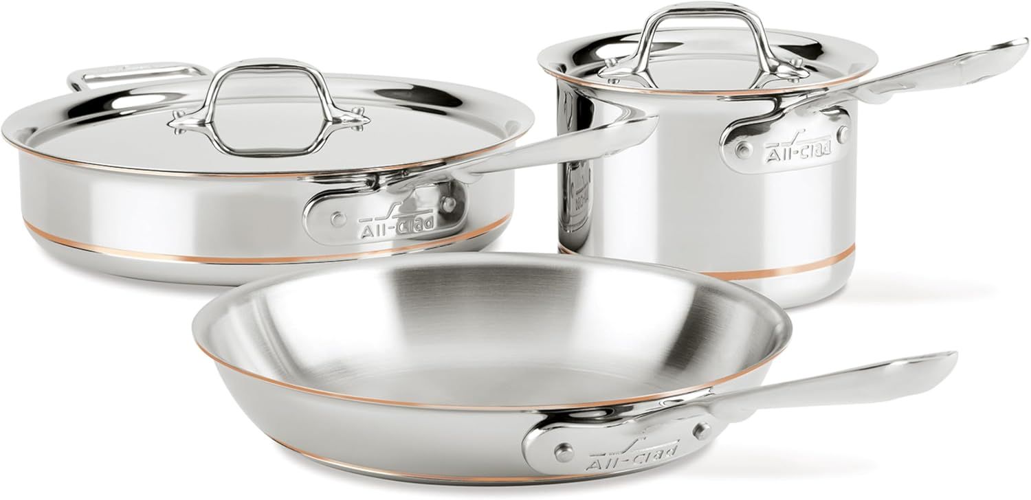 Extra Small 5-Piece Stainless Steel Copper Core Cookware Set