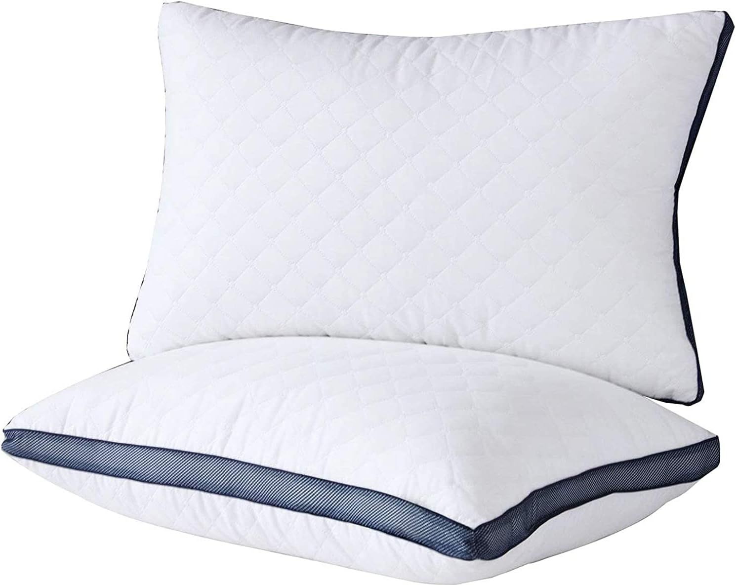 Standard White Quilted Luxury Hotel Bed Pillows Set