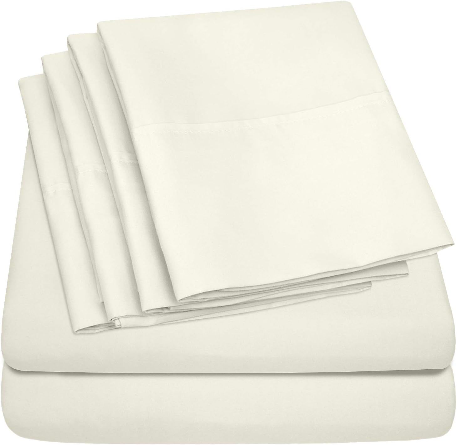 Ivory Queen 6-Piece Microfiber and Cotton Sheet Set