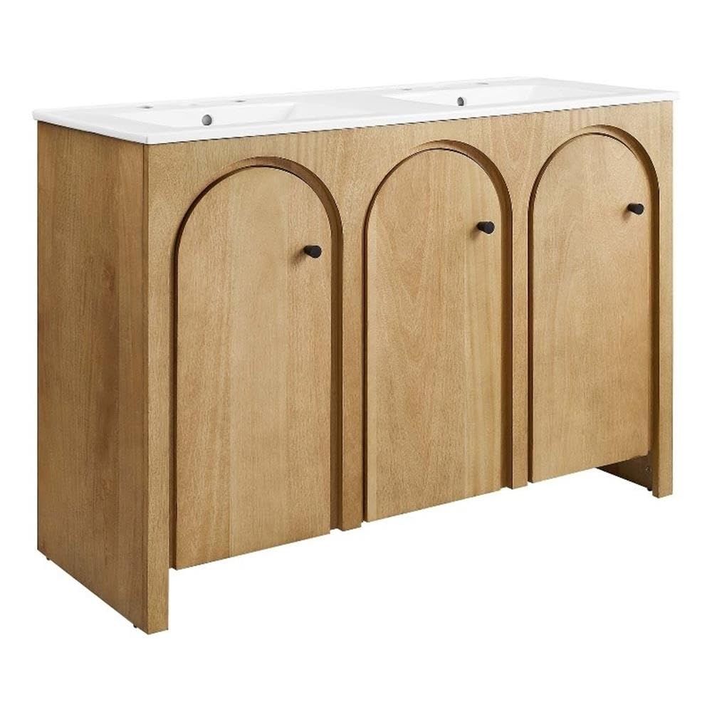 Appia 48" Oak White Double Sink Bathroom Vanity