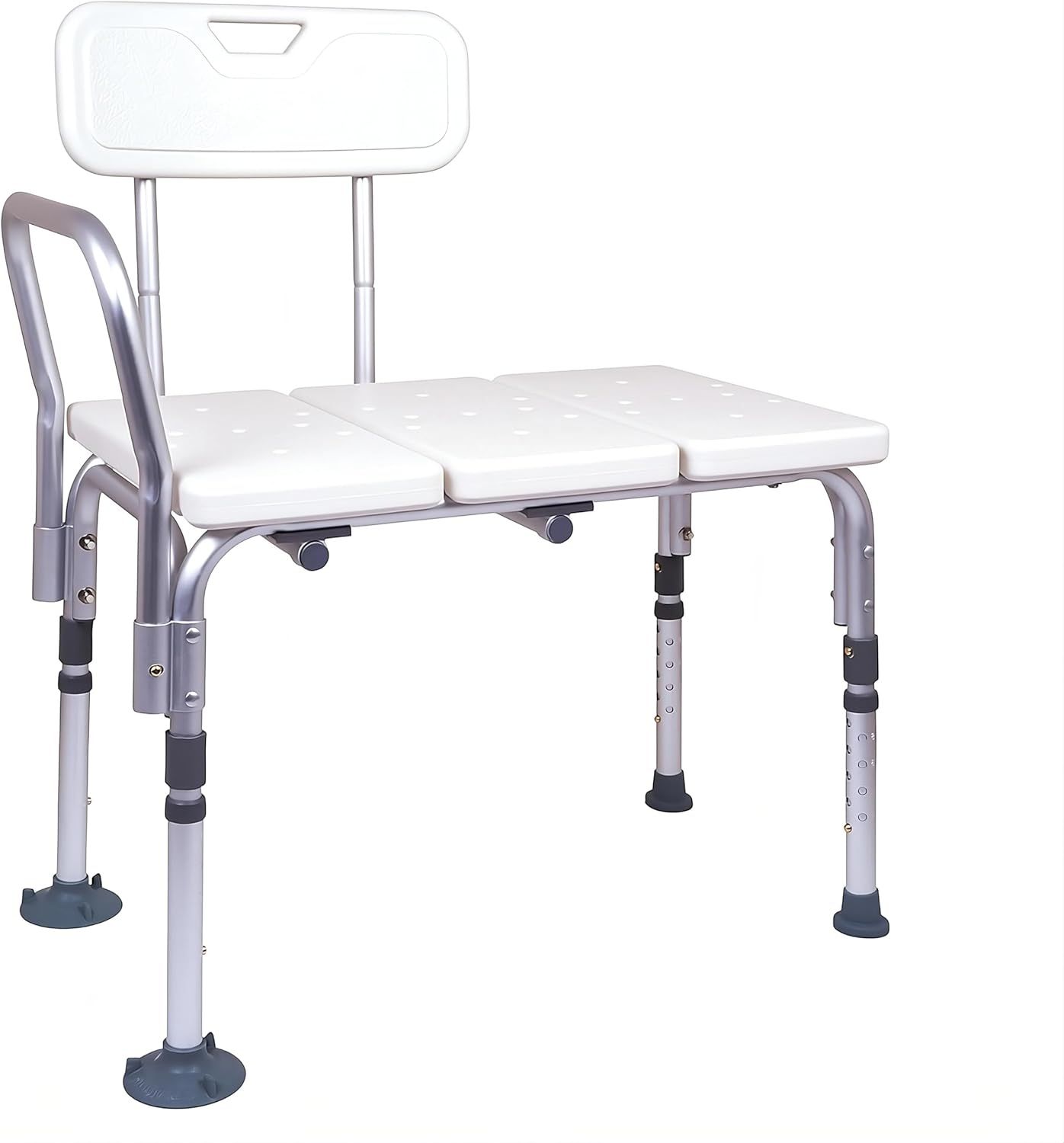 Adjustable Aluminum Transfer Bench with Backrest for Safety