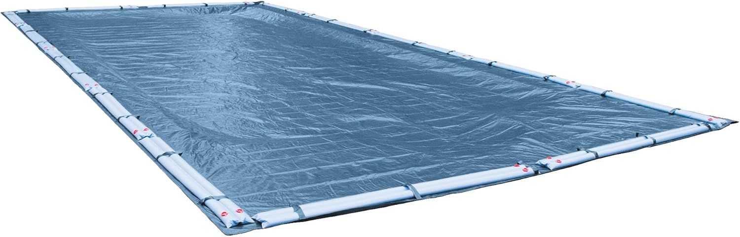 Heavy-Duty Blue Rectangular Winter Pool Cover for In-Ground Pools