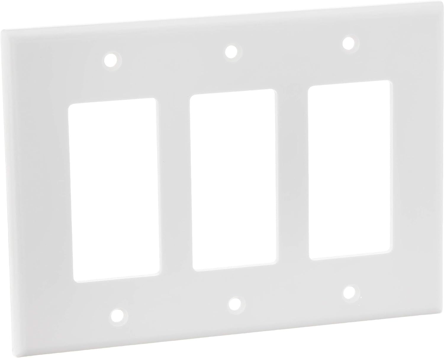 White Thermoset 3-Gang Mid-Size Wall Plate