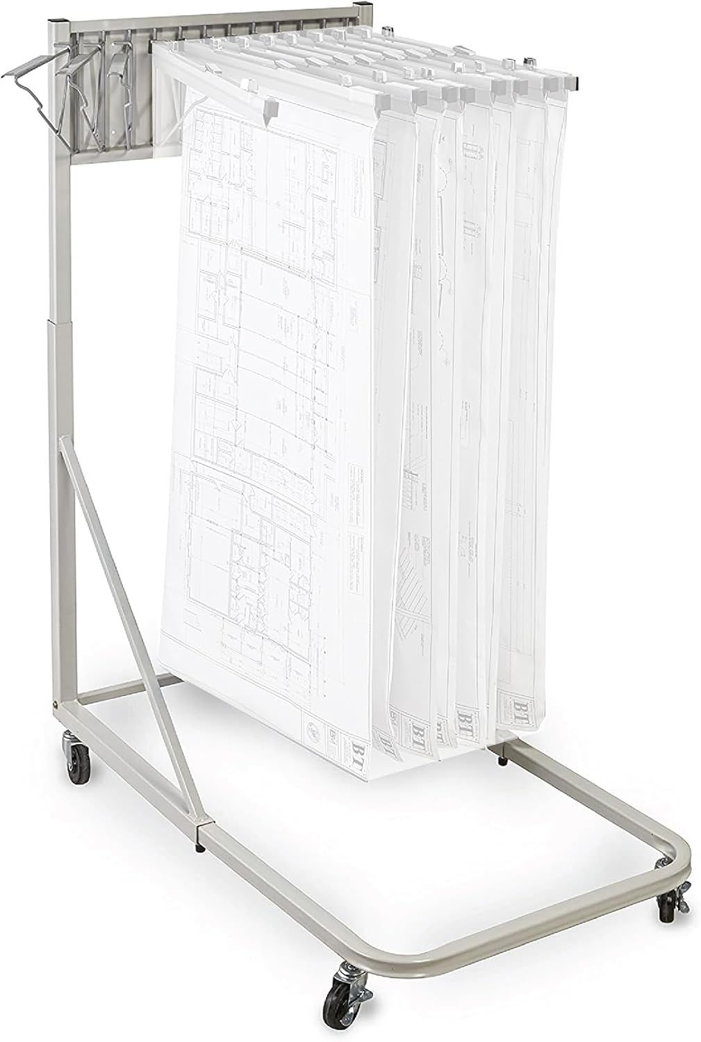 Adjustable Mobile Steel Blueprint and Poster Rack